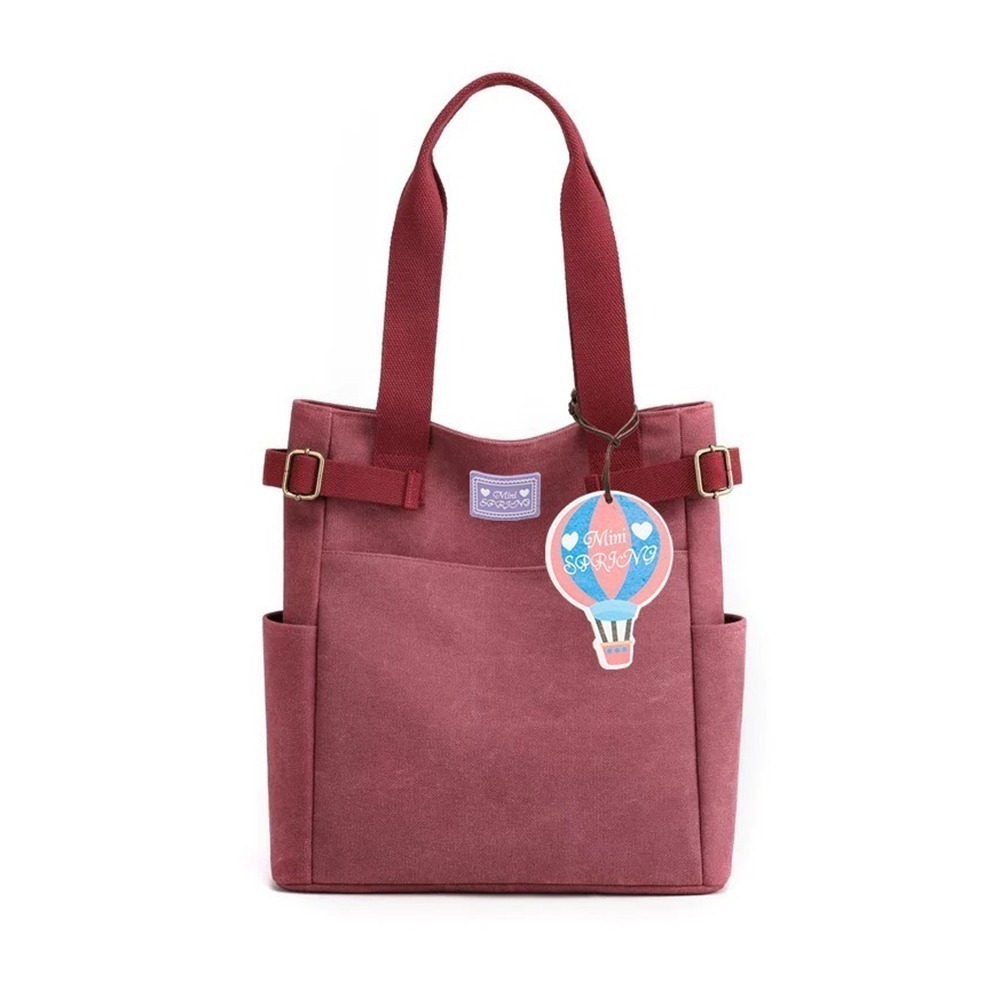 SPRING-日式簡約帆布袋 復古帆布肩背包 帆布側背包 A4可放手提肩背豎款帆布包-多色-規格圖9