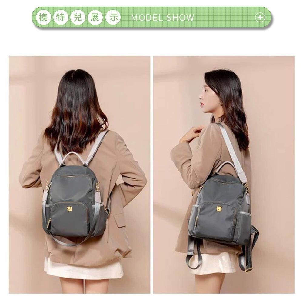 SPRING-未來質感系列尼龍防盜後背兩用包小號 防盜後背包 可肩背可後背雙肩包 防潑水後背包- 多色(可側背)-細節圖7