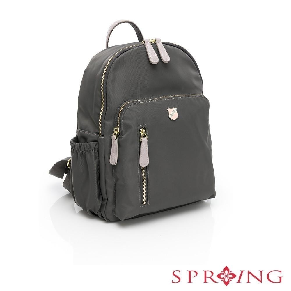 SPRING-尼龍後背包防盜尼龍後背包 多口袋尼龍後背包 防潑水後背包 防盜雙肩包-多色-細節圖4