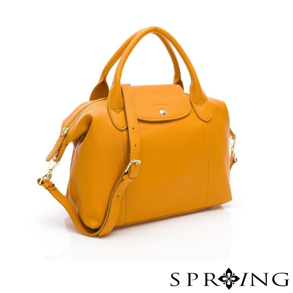 SPRING-真皮頭層牛皮波士頓3way包 牛皮斜背包 牛皮手提包 真皮托特包-多色-細節圖3