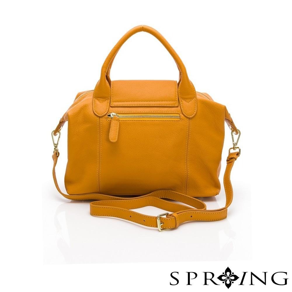 SPRING-真皮頭層牛皮波士頓3way包 牛皮斜背包 牛皮手提包 真皮托特包-多色-細節圖4