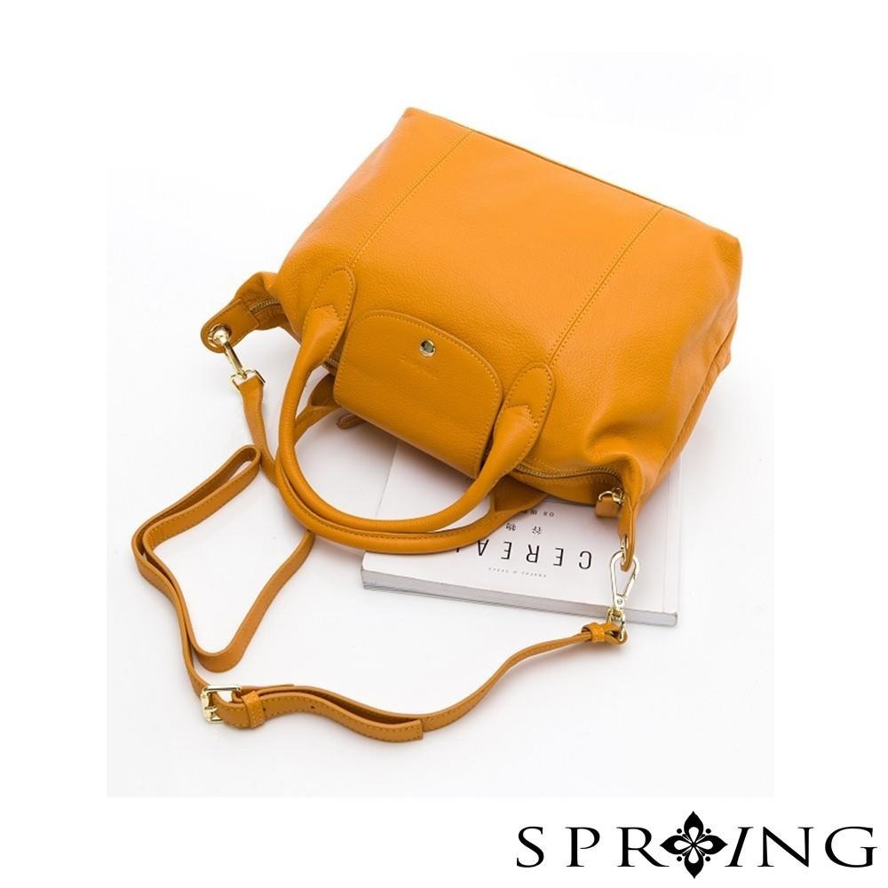 SPRING-真皮頭層牛皮波士頓3way包 牛皮斜背包 牛皮手提包 真皮托特包-多色-細節圖5