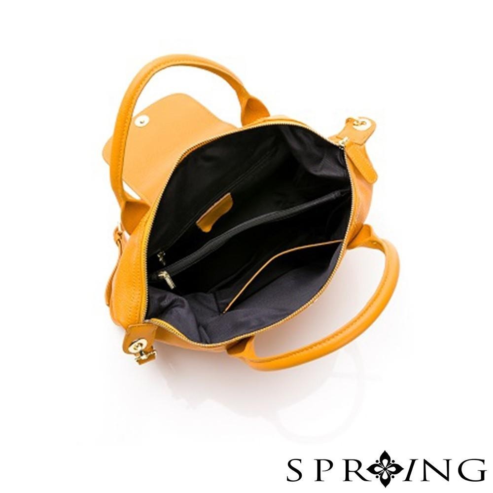 SPRING-真皮頭層牛皮波士頓3way包 牛皮斜背包 牛皮手提包 真皮托特包-多色-細節圖7