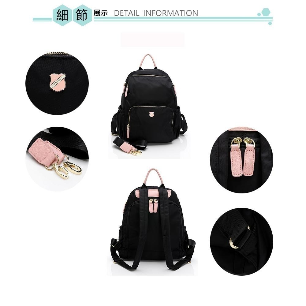 SPRING-尼龍後背包 防盜後背包 可肩背後背包 尼龍雙肩包 多口袋後背包 大容量後背包 -大款(多色)-細節圖3