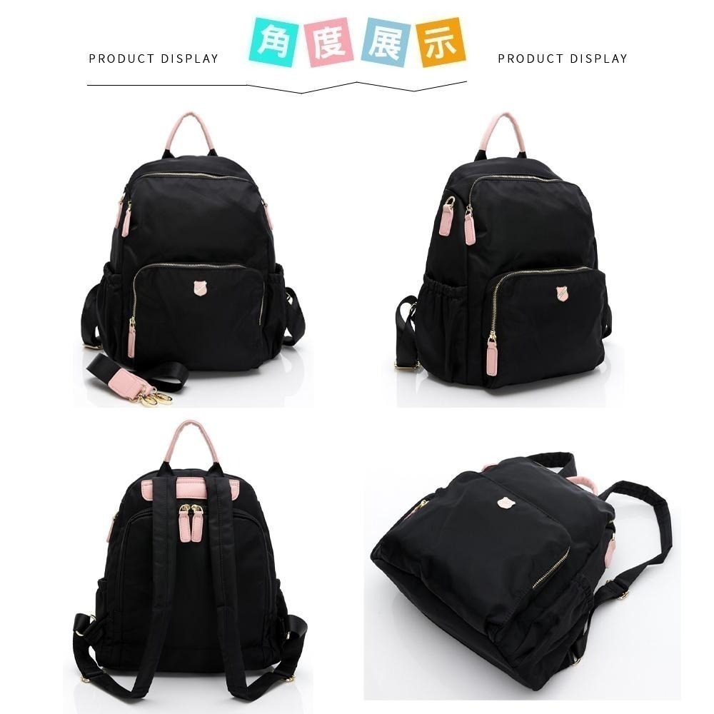 SPRING-尼龍後背包 防盜後背包 可肩背後背包 尼龍雙肩包 多口袋後背包 大容量後背包 -大款(多色)-細節圖4