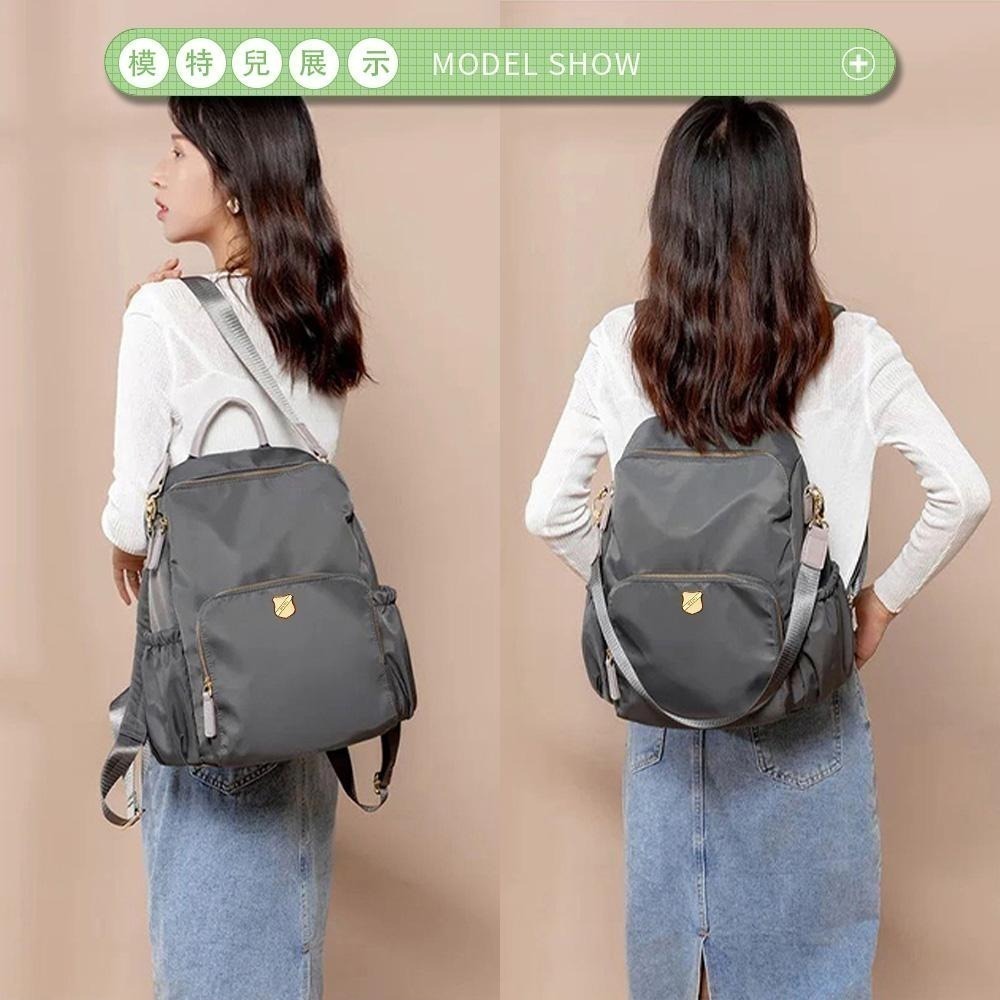 SPRING-尼龍後背包 防盜後背包 可肩背後背包 尼龍雙肩包 多口袋後背包 大容量後背包 -大款(多色)-細節圖7