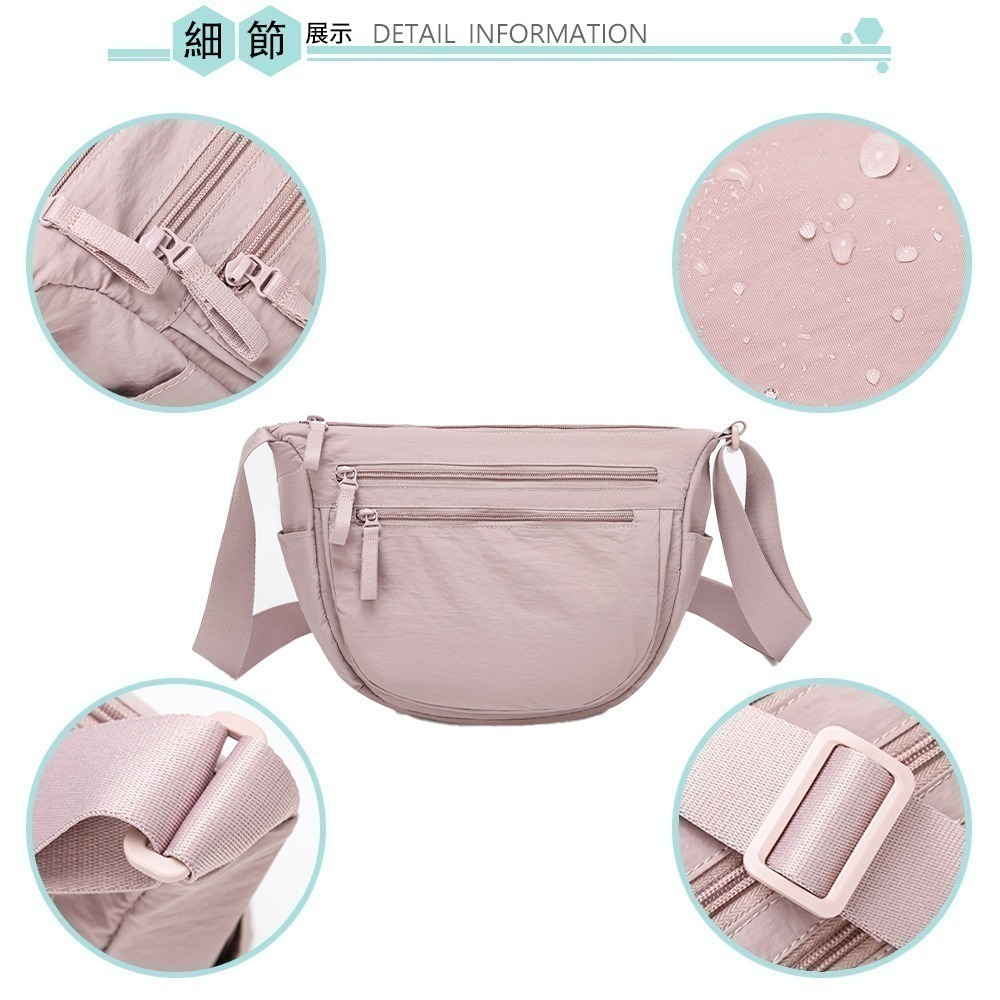 SPRING-簡約百搭斜背包 牛津布尼龍布多口袋肩背包-多色-細節圖2