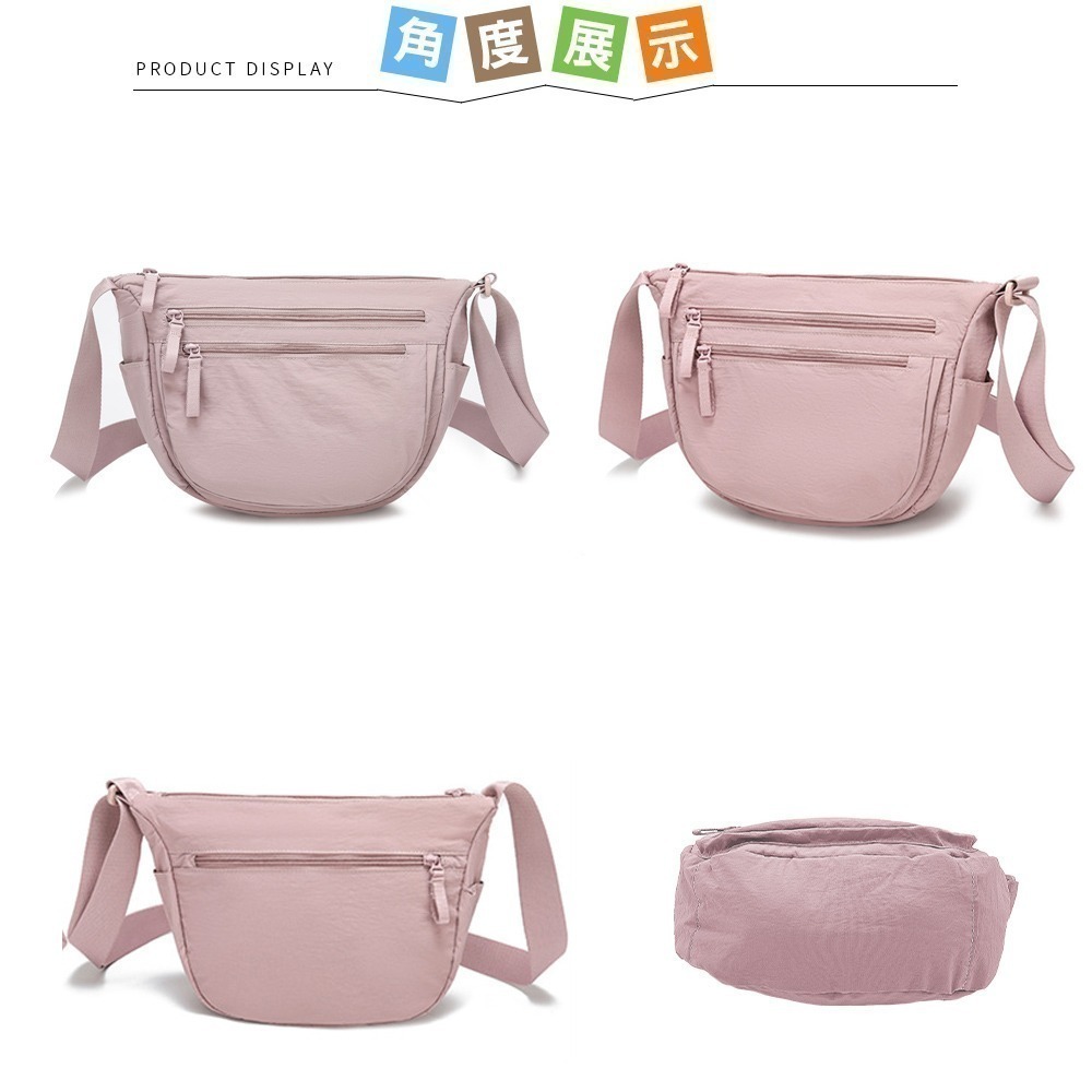 SPRING-簡約百搭斜背包 牛津布尼龍布多口袋肩背包-多色-細節圖3