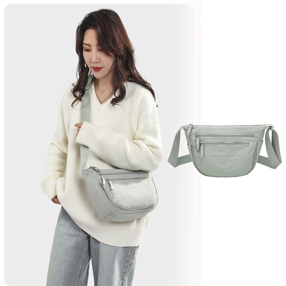 SPRING-簡約百搭斜背包 牛津布尼龍布多口袋肩背包-多色-細節圖6