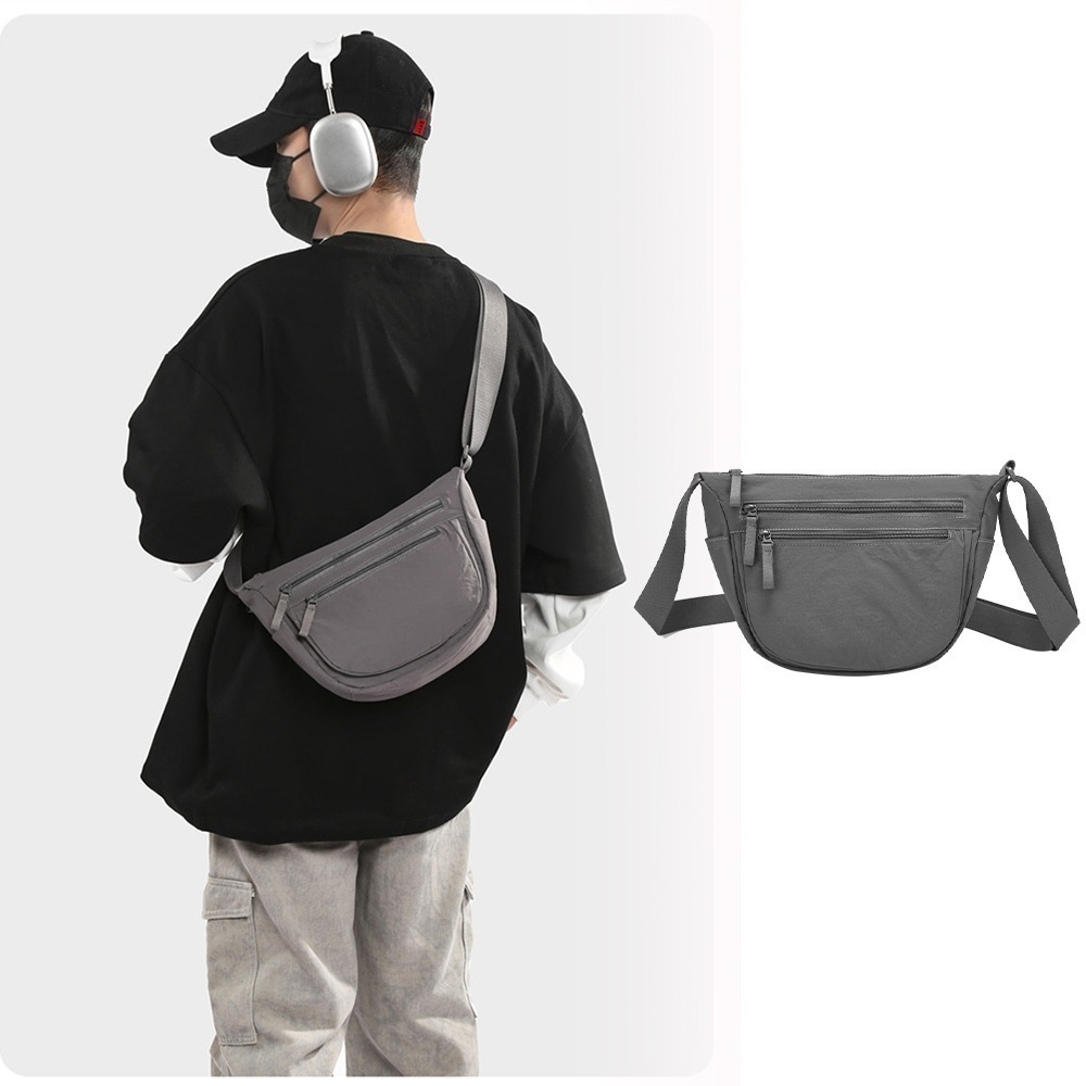 SPRING-簡約百搭斜背包 牛津布尼龍布多口袋肩背包-多色-細節圖7