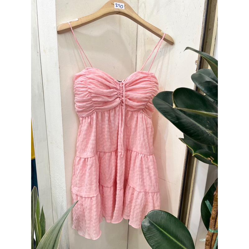 🌺泰國多巴胺色系🇹🇭泰國實拍 前綁帶桃心領吊帶短洋-細節圖3