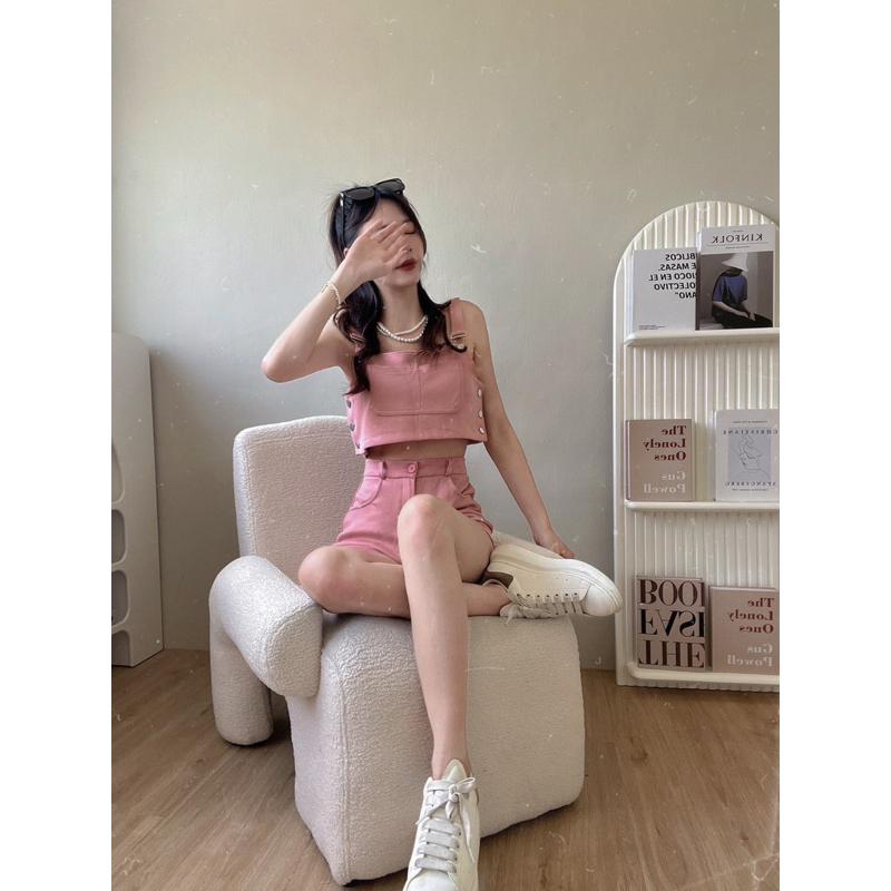 ɴᴀʙᴀᴇ sᴛᴜᴅɪᴏ🛒自訂春夏新款💫 質感太空棉吊帶+修身短褲 兩件套set✨-細節圖3