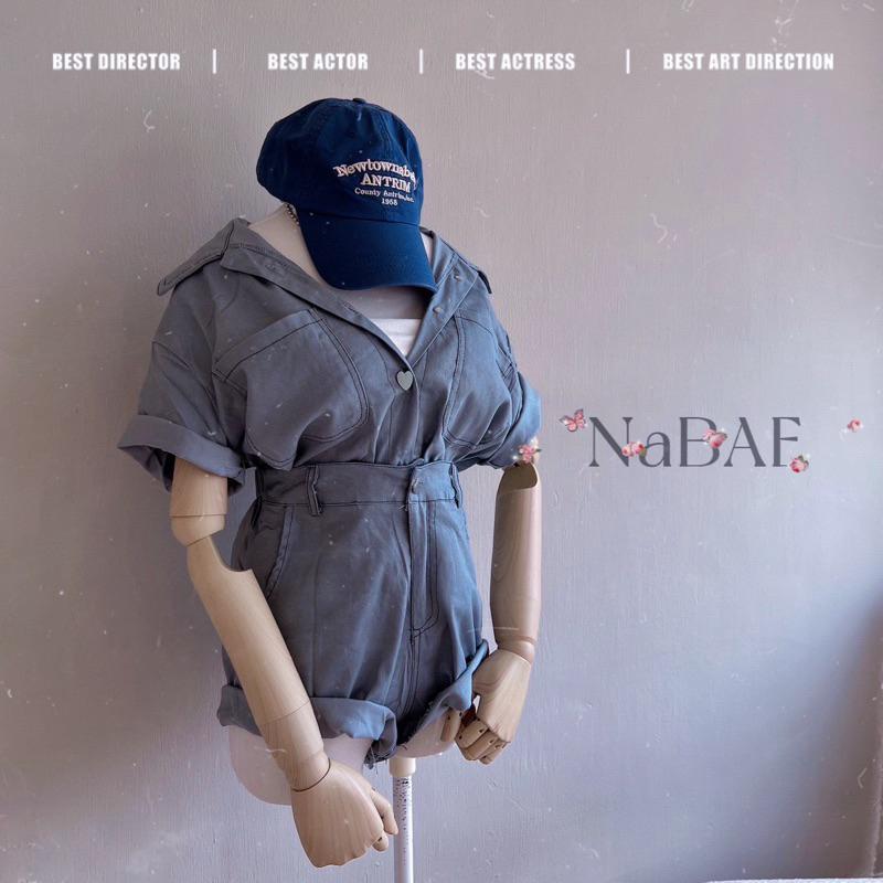 ɴᴀʙᴀᴇ sᴛᴜᴅɪᴏ🛒獻上質感穿搭配好好｜撞色工裝愛心釦套裝(質感修身高腰褲+口袋車線衫)-細節圖3