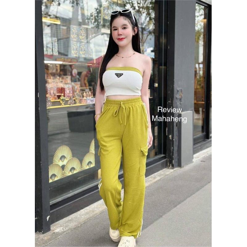 真是泰正了！！🌟預購🌟泰國🇹🇭撞色小標平口工裝褲set套裝-細節圖4
