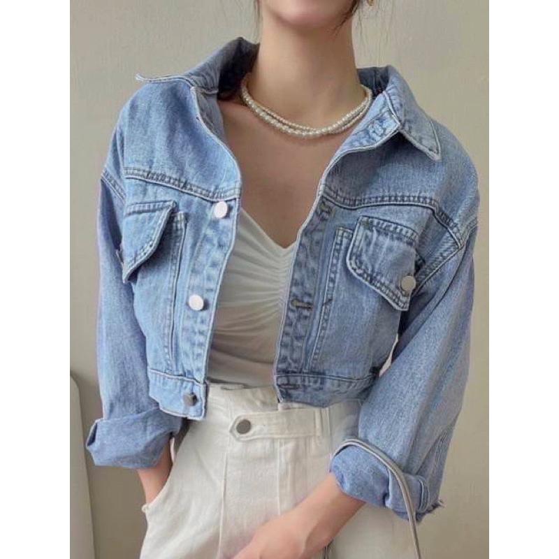 ɴᴀʙᴀᴇ sᴛᴜᴅɪᴏ🛒獻上 質感韓系穿搭必備款｜丹寧厚磅短版落肩牛仔外套-細節圖2