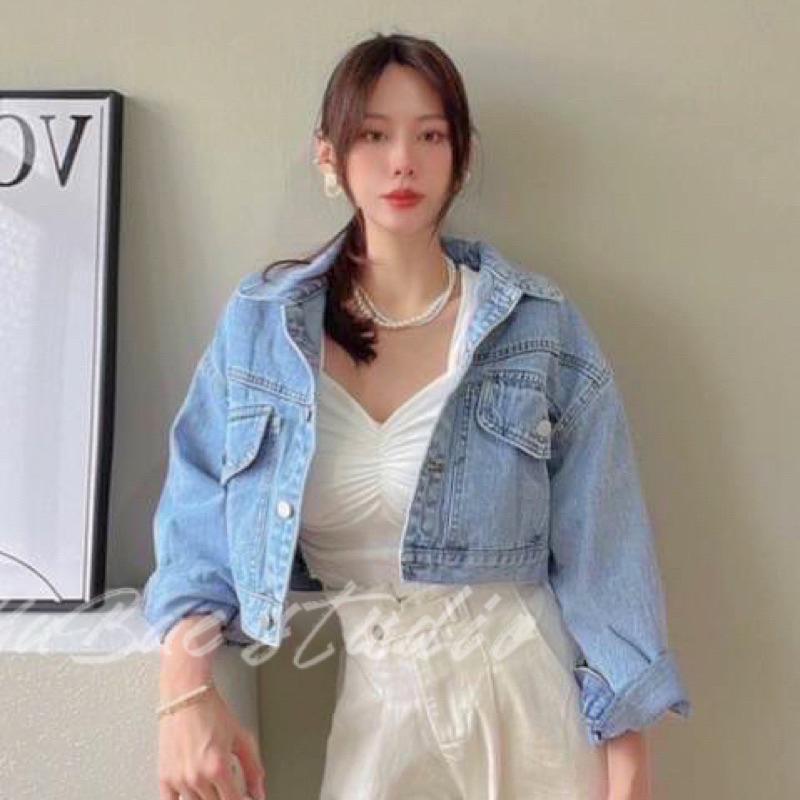 ɴᴀʙᴀᴇ sᴛᴜᴅɪᴏ🛒獻上 質感韓系穿搭必備款｜丹寧厚磅短版落肩牛仔外套-細節圖3