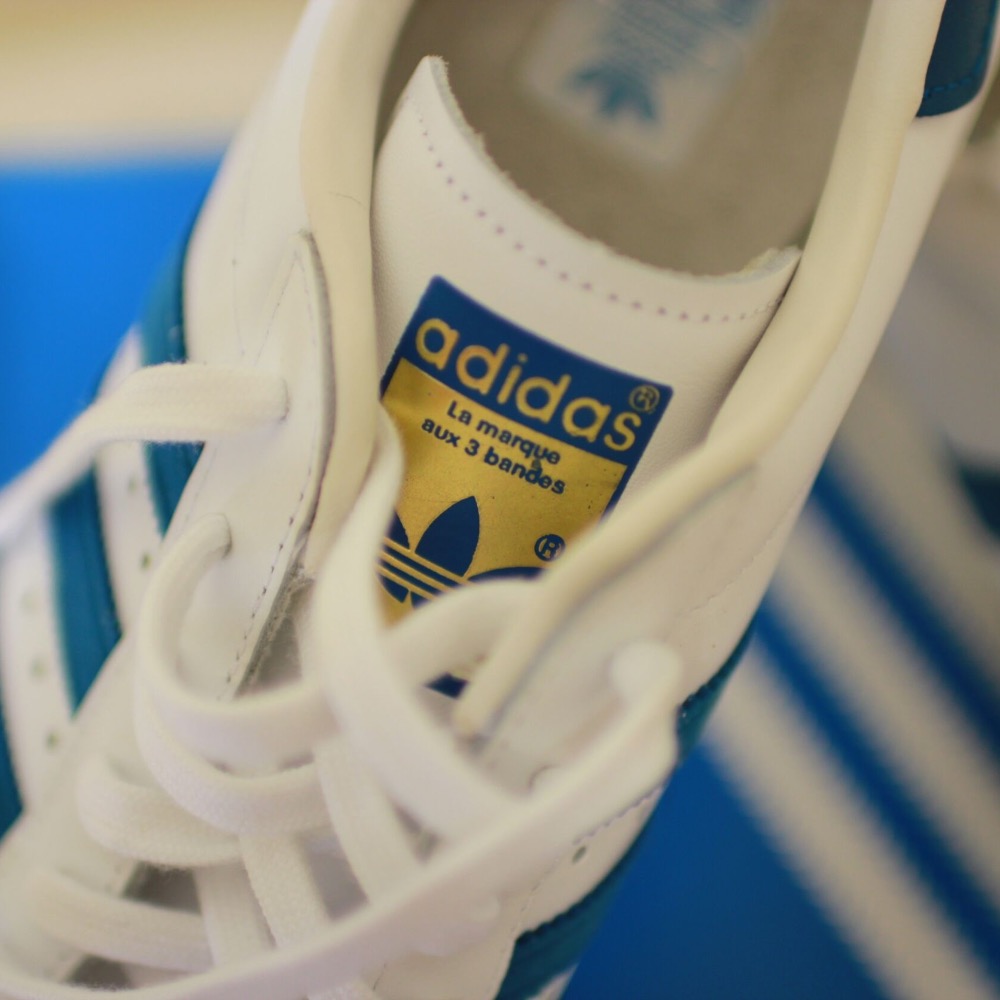 Adidas Superstar 金標 奶油頭 白底藍色邊 皮質 全新正版-細節圖3
