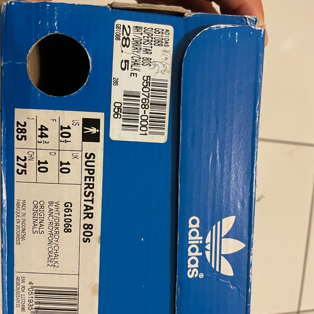 Adidas Superstar 金標 奶油頭 白底藍色邊 皮質 全新正版-細節圖6