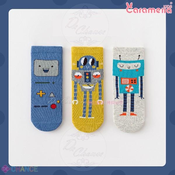 現貨賠售出清📣Caramella秋冬 機器人3雙禮袋裝中筒童襪/日系風格/SMLXL/564883+DeChance+-細節圖6