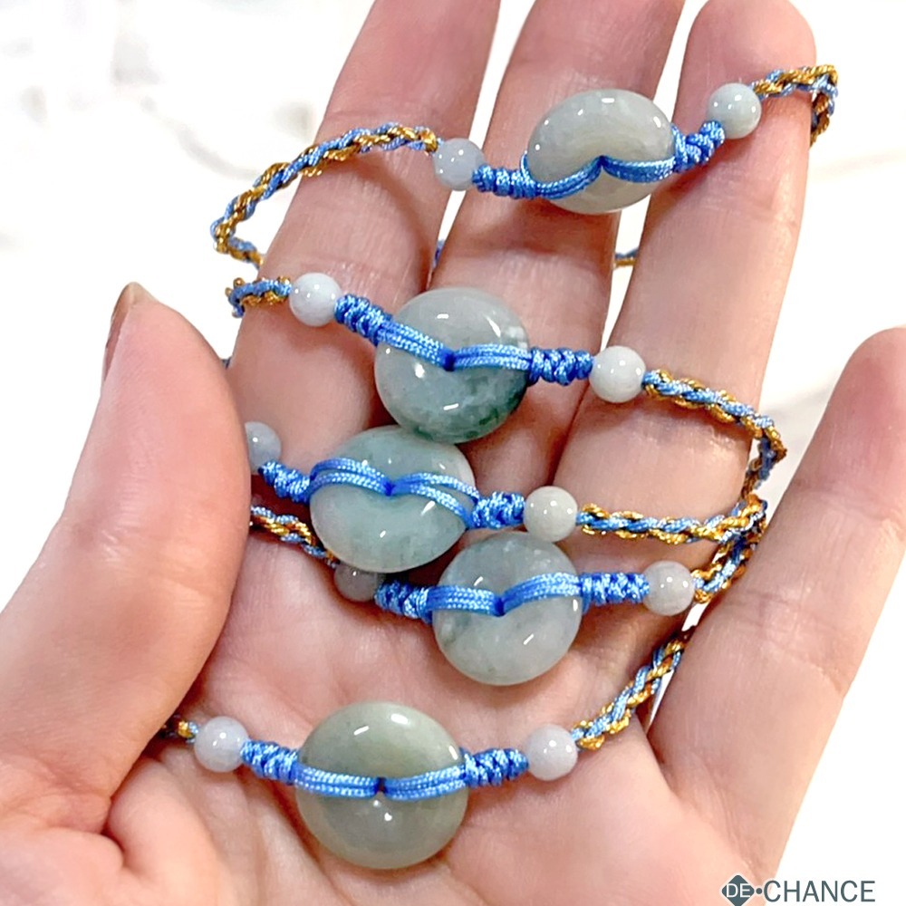 【編繩成品款】天然緬甸翡翠平安扣 圓滿 保平安 編繩手串|氣質清新|可調整長度 天然緬甸玉手鍊 De.晶選-細節圖4