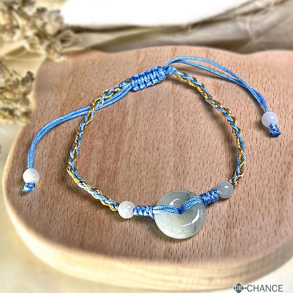 【編繩成品款】天然緬甸翡翠平安扣 圓滿 保平安 編繩手串|氣質清新|可調整長度 天然緬甸玉手鍊 De.晶選-細節圖5