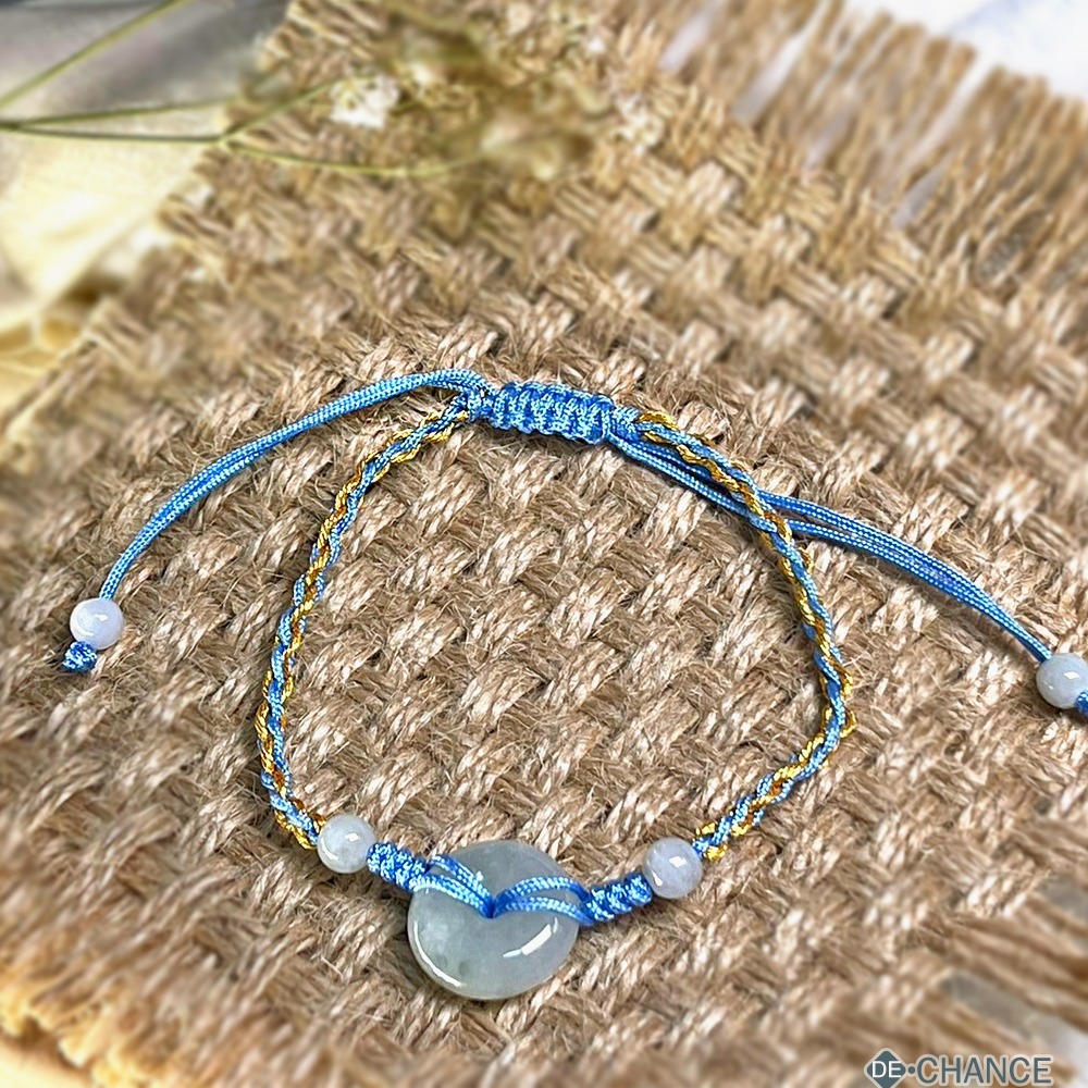 【編繩成品款】天然緬甸翡翠平安扣 圓滿 保平安 編繩手串|氣質清新|可調整長度 天然緬甸玉手鍊 De.晶選-細節圖6