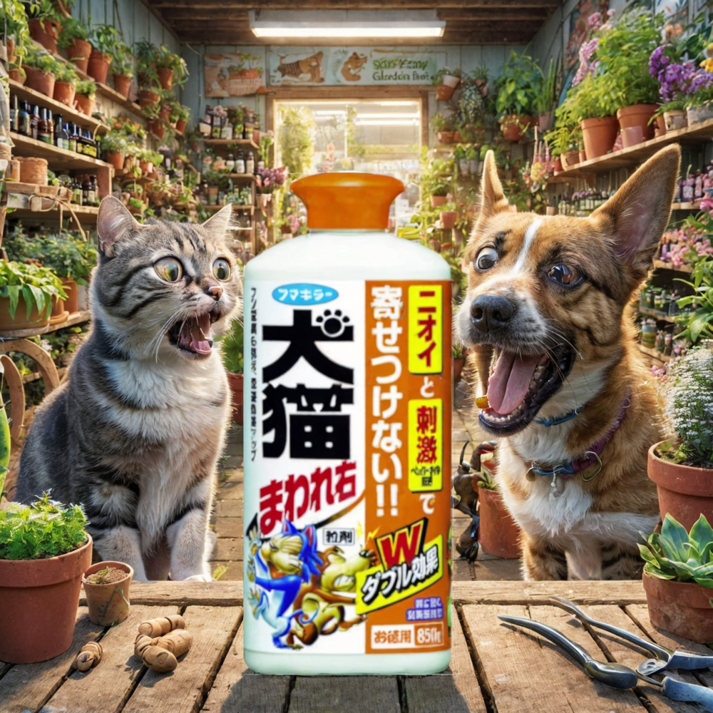 FUMAKILLA  日本製貓狗驅離劑 850g/瓶 (大瓶裝) 室外用 不怕下雨 效果持續2~4週 能除貓狗便尿臭味-細節圖2