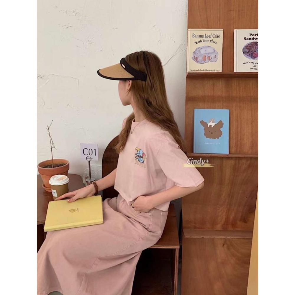 🔥現貨🔥 𝙈𝙖 𝙘𝙝𝙚𝙧𝙚 現貨實拍 夏季刺繡小飛象短袖棉TEE-細節圖4