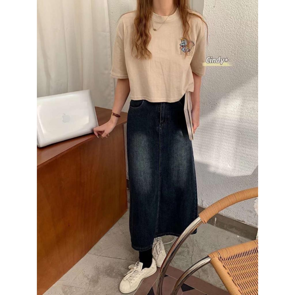 🔥現貨🔥 𝙈𝙖 𝙘𝙝𝙚𝙧𝙚 現貨實拍 夏季刺繡小飛象短袖棉TEE-細節圖5