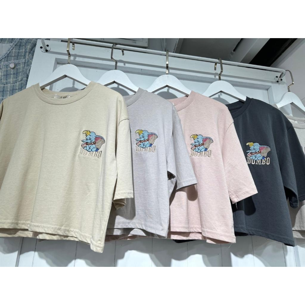 🔥現貨🔥 𝙈𝙖 𝙘𝙝𝙚𝙧𝙚 現貨實拍 夏季刺繡小飛象短袖棉TEE-細節圖7