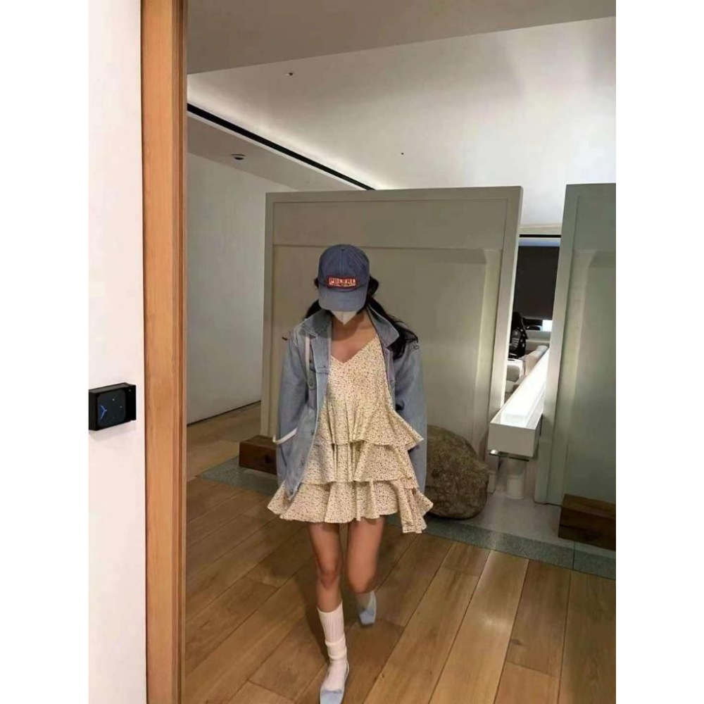 ⭐𝙈𝙖 𝙘𝙝𝙚𝙧𝙚⭐️ 現貨實拍 細肩棉麻布料碎花蛋糕短洋 (現貨)-細節圖7