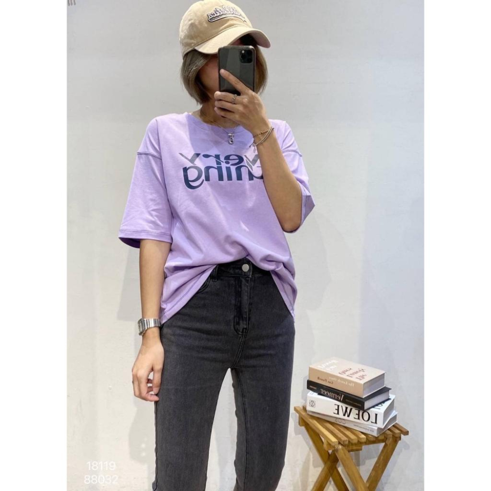 ⭐𝙈𝙖 𝙘𝙝𝙚𝙧𝙚⭐️ 現貨實拍 韓國車線配色英文tee (現+預)-細節圖6