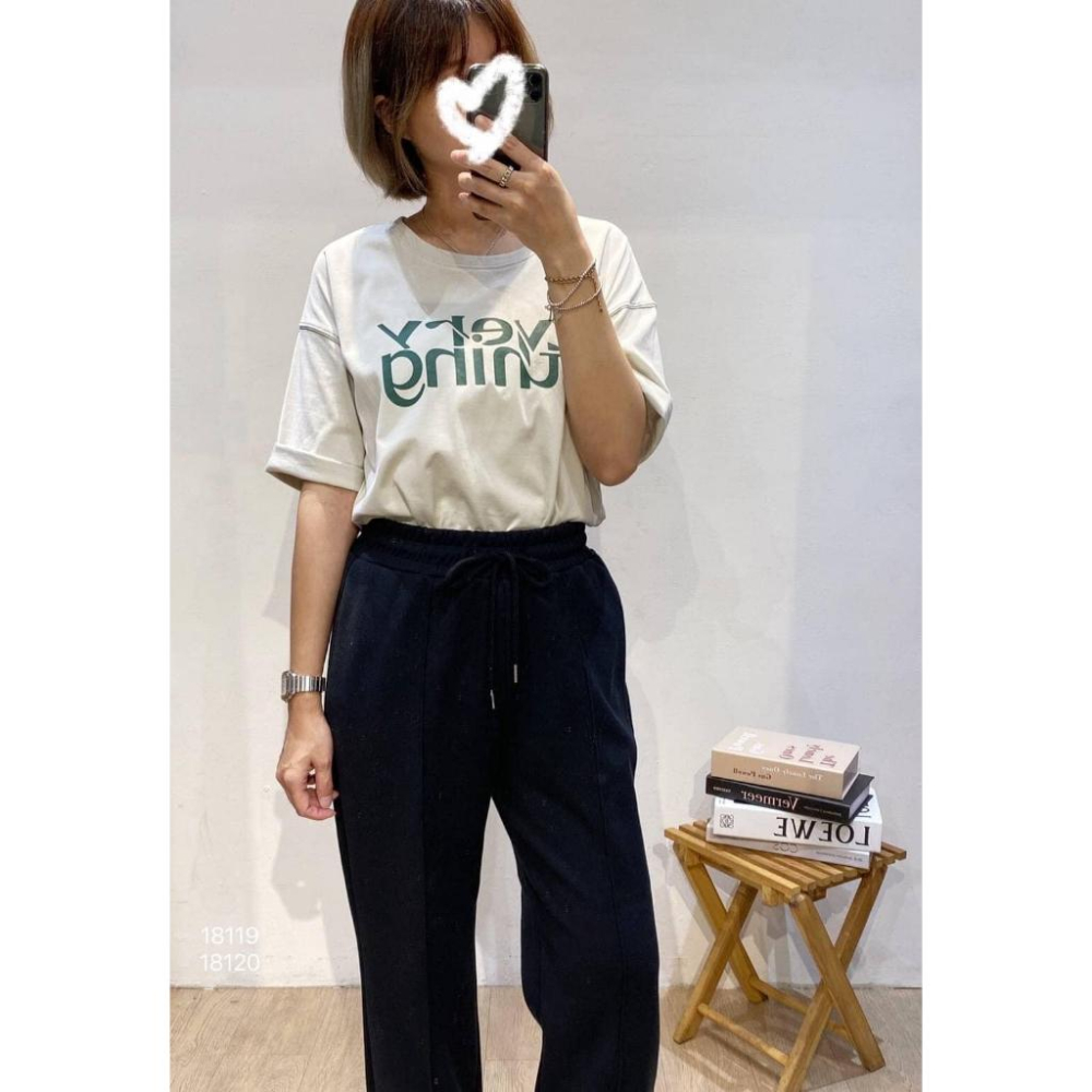 ⭐𝙈𝙖 𝙘𝙝𝙚𝙧𝙚⭐️ 現貨實拍 韓國車線配色英文tee (現+預)-細節圖8