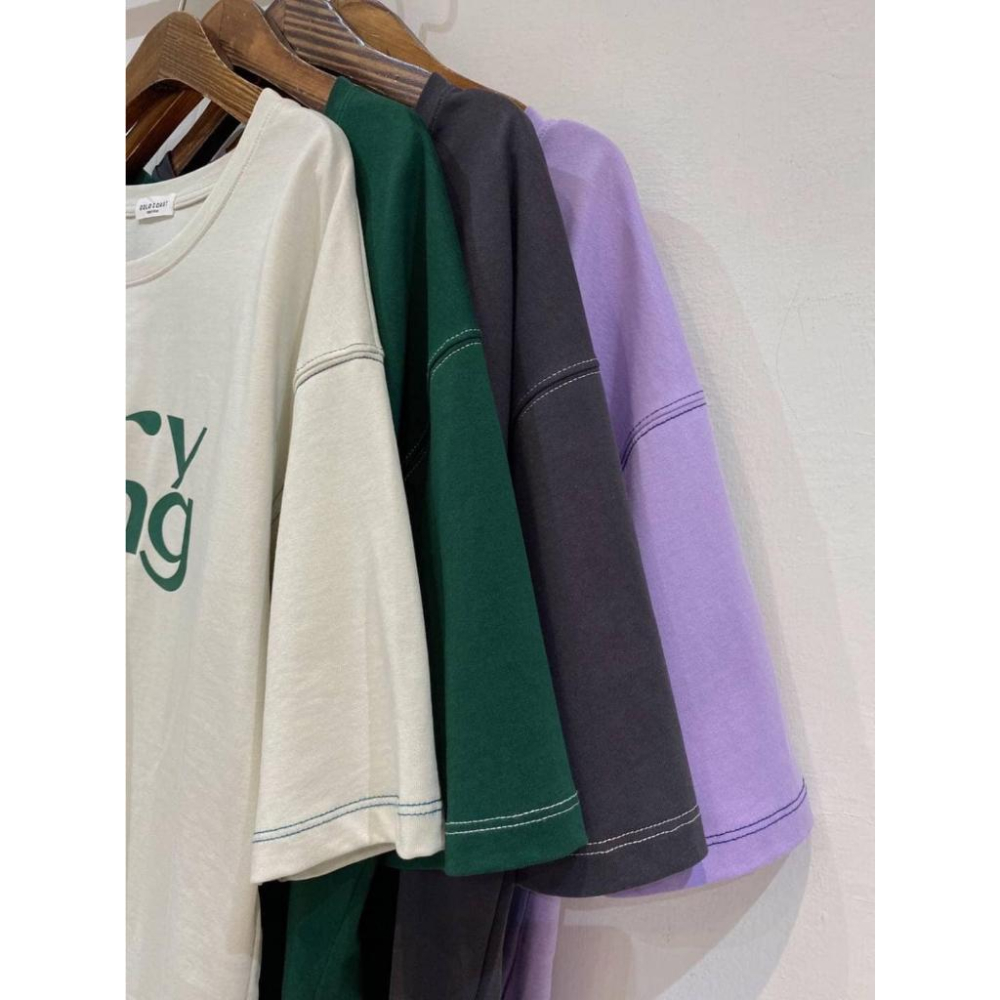 ⭐𝙈𝙖 𝙘𝙝𝙚𝙧𝙚⭐️ 現貨實拍 韓國車線配色英文tee (現+預)-細節圖9