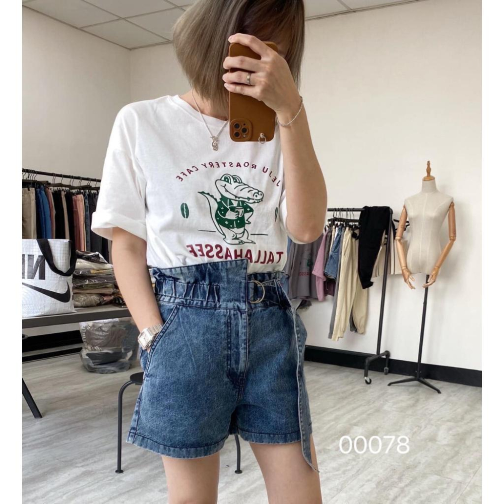 現貨！！⭐𝙈𝙖 𝙘𝙝𝙚𝙧𝙚⭐️ 現貨實拍 韓國咖啡豆鱷魚卡通TEE (現貨售完不補)-細節圖5
