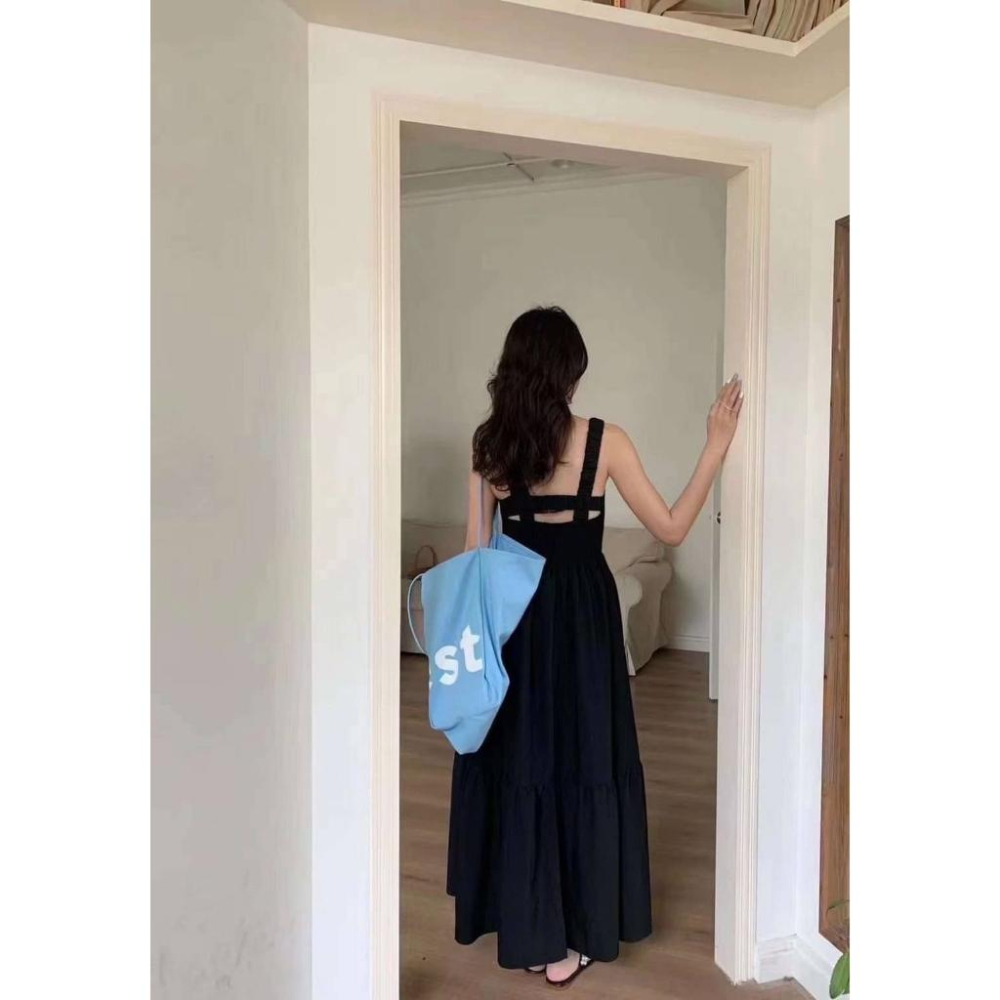 白色現貨！！⭐𝙈𝙖 𝙘𝙝𝙚𝙧𝙚⭐️ 現貨實拍 後槓造型花朵雪紡洋裝 有口袋！ (預購)-細節圖7