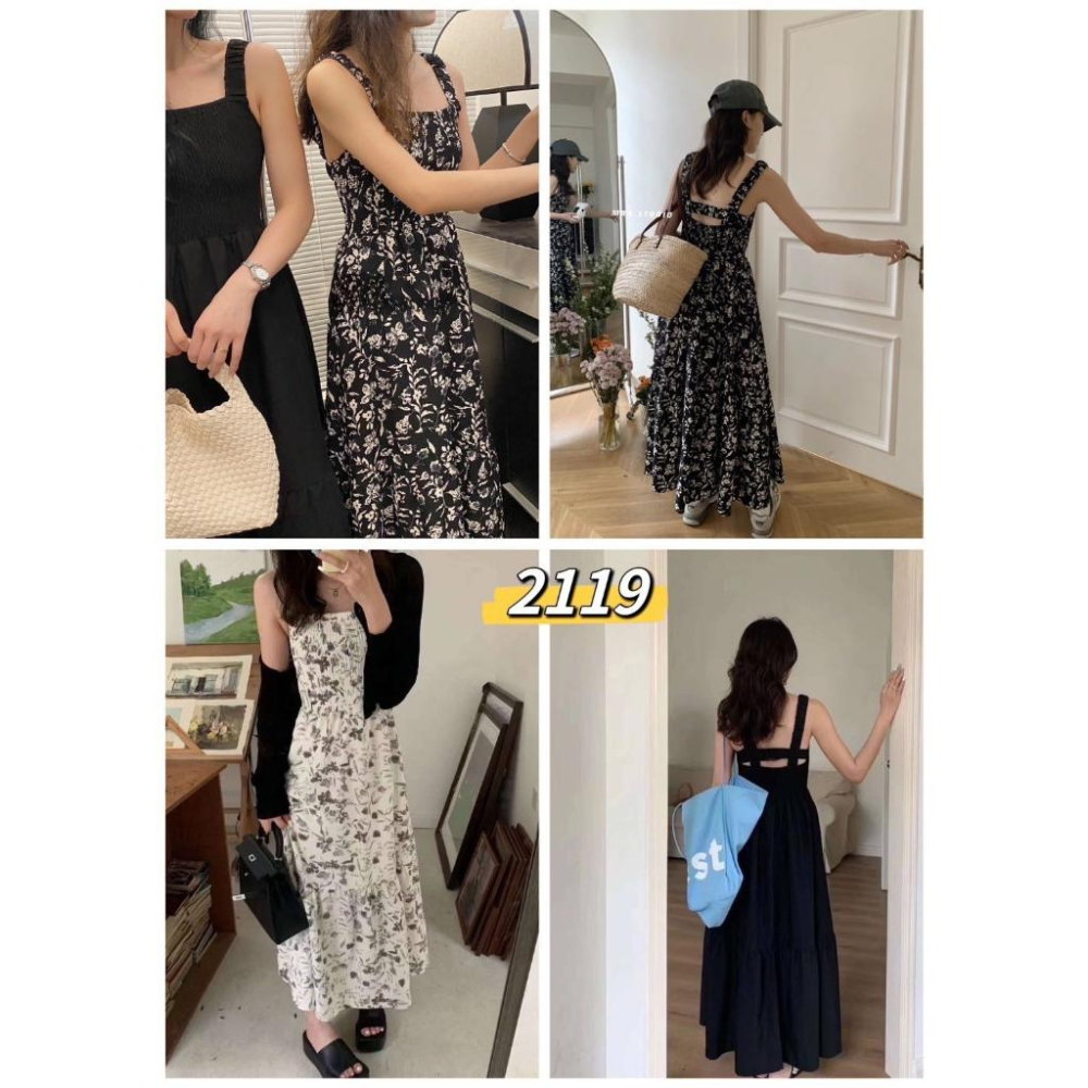 白色現貨！！⭐𝙈𝙖 𝙘𝙝𝙚𝙧𝙚⭐️ 現貨實拍 後槓造型花朵雪紡洋裝 有口袋！ (預購)-細節圖8