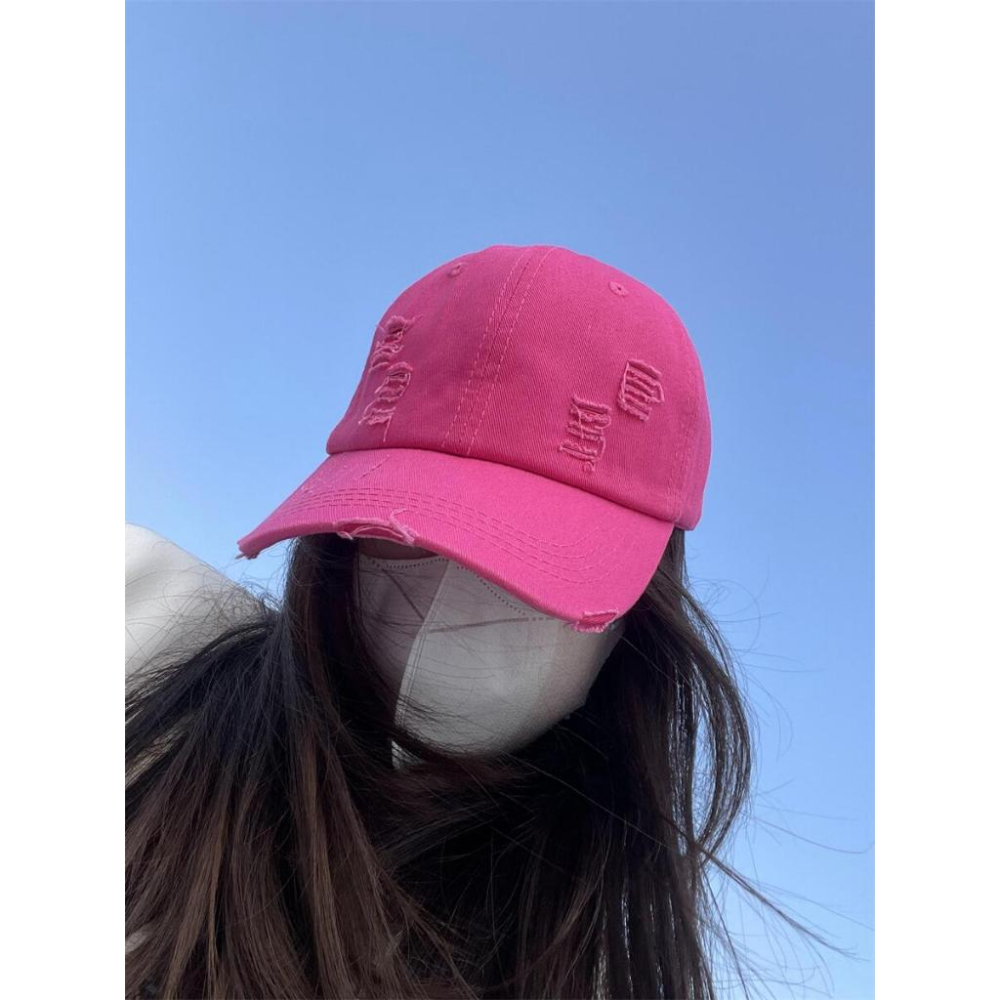 ⭐𝙈𝙖 𝙘𝙝𝙚𝙧𝙚⭐ 現貨實拍 純色破壞感棒球帽 (預購)-細節圖2