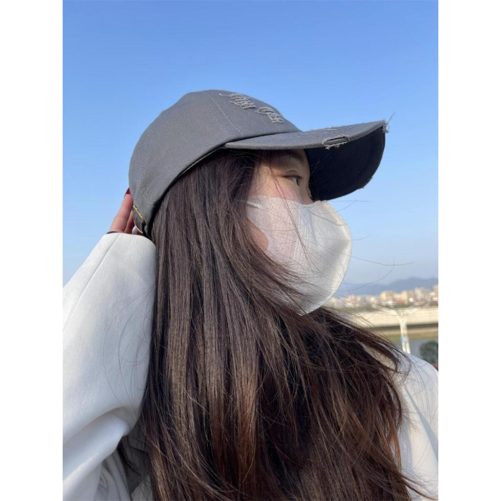 ⭐𝙈𝙖 𝙘𝙝𝙚𝙧𝙚⭐ 現貨實拍 純色破壞感棒球帽 (預購)-細節圖4