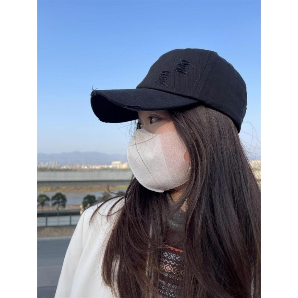 ⭐𝙈𝙖 𝙘𝙝𝙚𝙧𝙚⭐ 現貨實拍 純色破壞感棒球帽 (預購)-細節圖5