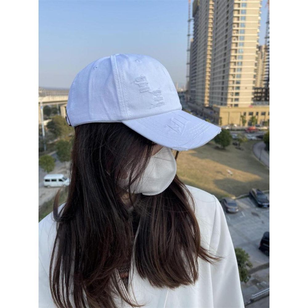 ⭐𝙈𝙖 𝙘𝙝𝙚𝙧𝙚⭐ 現貨實拍 純色破壞感棒球帽 (預購)-細節圖6