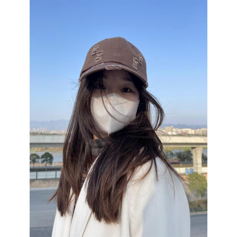 ⭐𝙈𝙖 𝙘𝙝𝙚𝙧𝙚⭐ 現貨實拍 純色破壞感棒球帽 (預購)-細節圖7