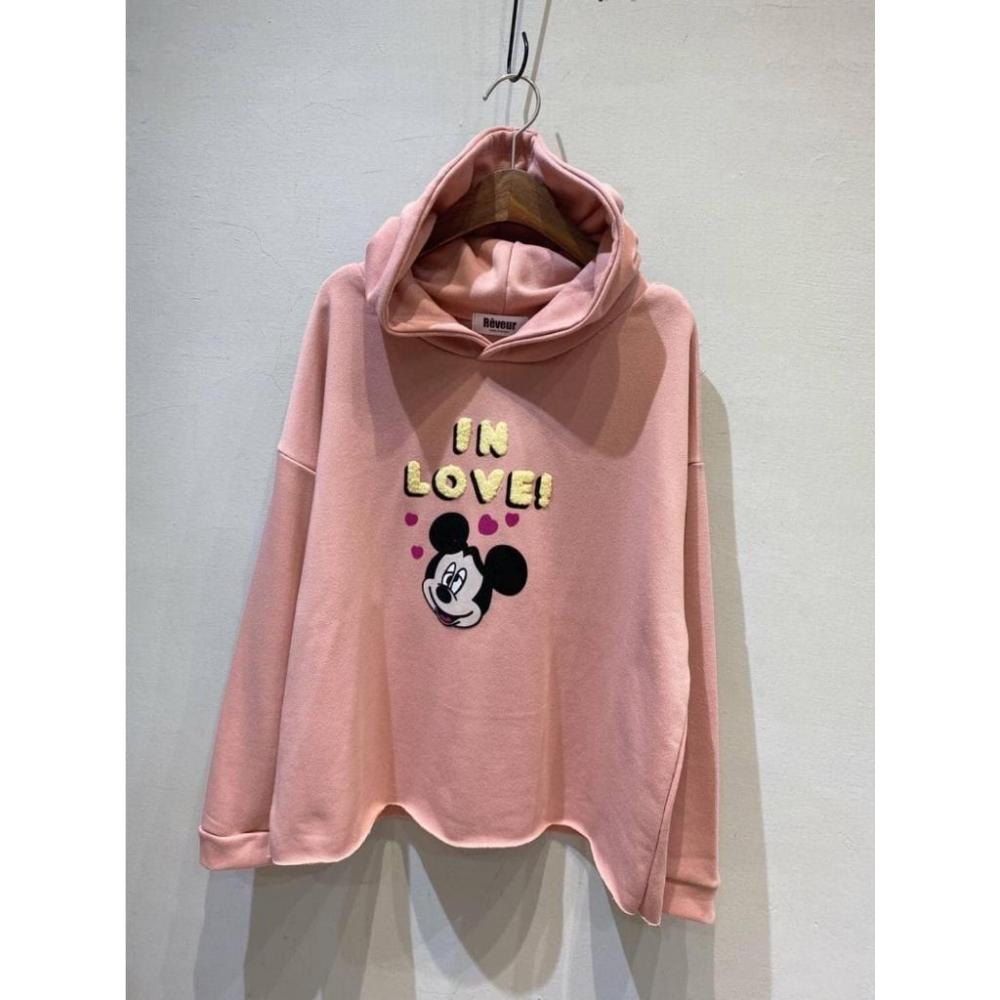 ❤️現貨❤️ 𝙈𝙖 𝙘𝙝𝙚𝙧𝙚 春季新品 現貨實拍 韓國米奇戀愛中連帽T-細節圖4