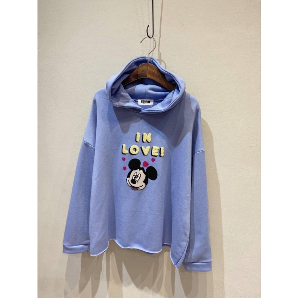 ❤️現貨❤️ 𝙈𝙖 𝙘𝙝𝙚𝙧𝙚 春季新品 現貨實拍 韓國米奇戀愛中連帽T-細節圖5