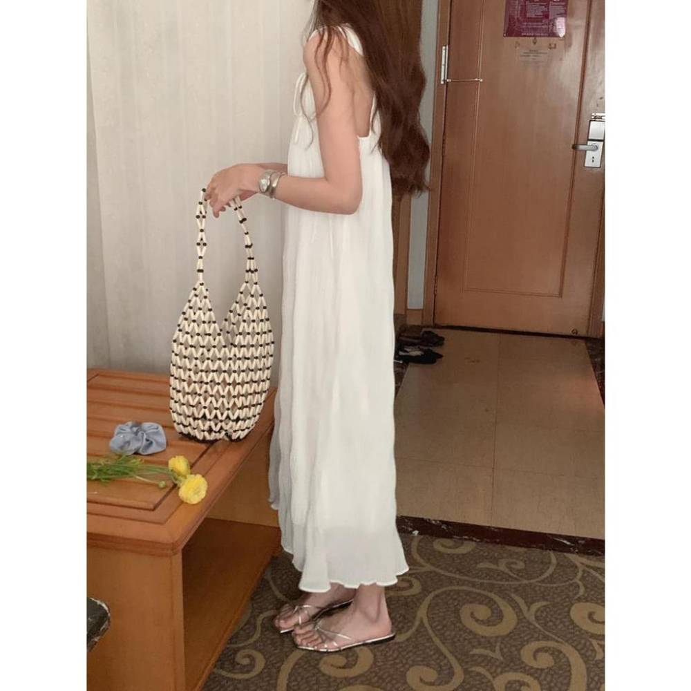 ⭐𝙈𝙖 𝙘𝙝𝙚𝙧𝙚⭐️ 現貨實拍 肩綁帶折皺感雪紡洋裝 (現+預)-細節圖8