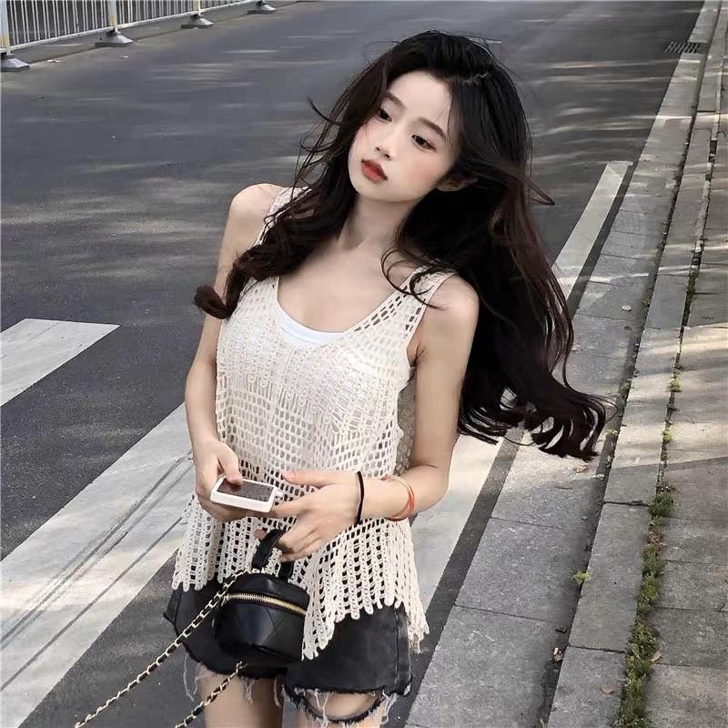 ⭐𝙈𝙖 𝙘𝙝𝙚𝙧𝙚⭐️ 現貨實拍 渡假針織縷空不規則背心 (現+預)-細節圖6