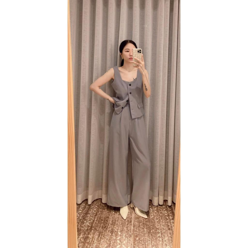 🔥現貨~~ ⭐𝙈𝙖 𝙘𝙝𝙚𝙧𝙚⭐️ 現貨實拍 韓國質感帥氣西裝背心套裝 (預購)-細節圖5