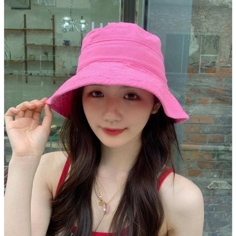 ⭐𝙈𝙖 𝙘𝙝𝙚𝙧𝙚⭐️ 現貨實拍 夏季遮陽純色系漁夫帽 (預購)-細節圖4