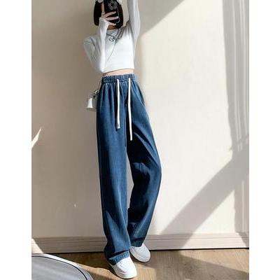 🔥現貨🔥 𝙈𝙖 𝙘𝙝𝙚𝙧𝙚 現貨實拍 天絲牛仔棉落地直筒褲 (預購)-細節圖2