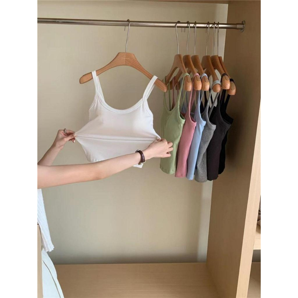 ⭐𝙈𝙖 𝙘𝙝𝙚𝙧𝙚⭐️ 現貨實拍 純色彈力坑紋Bra背心 (預購)-細節圖7